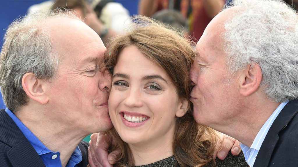 L'attrice Adele Haenel a Cannes con i fratelli registi Luc e Jean-Pierre Dardenne