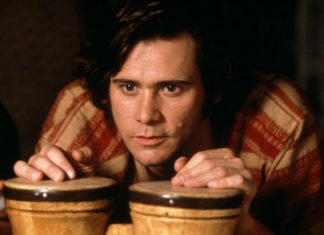 Jim Carrey filosofo umorista alla conferenza stampa di “Jim & Andy”